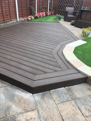 Embossing 150 X 25 WPC Decking Board 3D Deep Embossed Plastic Outdoor Decking Boards