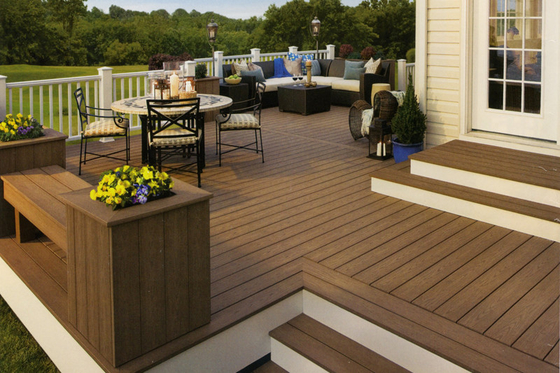 UV Resistant Capped Composite Decking 138 X 23 Outdoor Deck Boards Plastic Composite